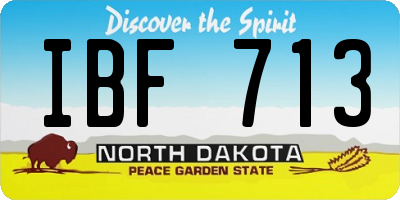 ND license plate IBF713