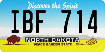 ND license plate IBF714