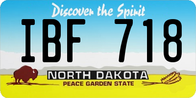 ND license plate IBF718