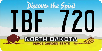 ND license plate IBF720