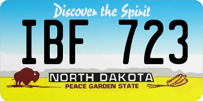 ND license plate IBF723