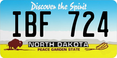 ND license plate IBF724