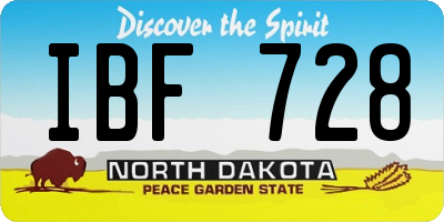 ND license plate IBF728