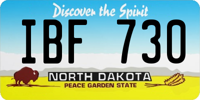 ND license plate IBF730
