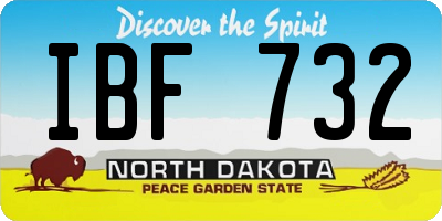 ND license plate IBF732