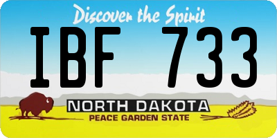 ND license plate IBF733