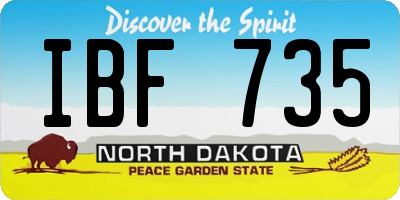 ND license plate IBF735