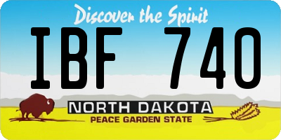 ND license plate IBF740