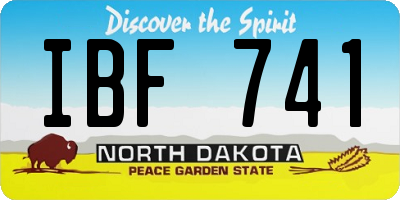 ND license plate IBF741