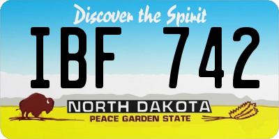 ND license plate IBF742
