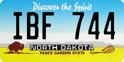ND license plate IBF744