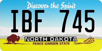 ND license plate IBF745