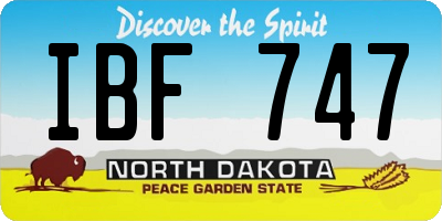ND license plate IBF747