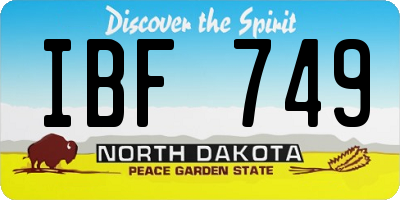 ND license plate IBF749