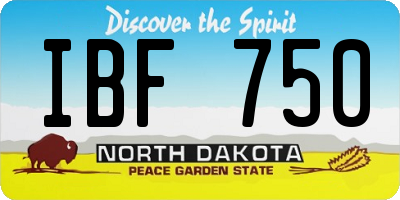 ND license plate IBF750