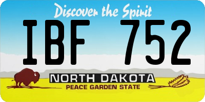 ND license plate IBF752