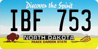 ND license plate IBF753