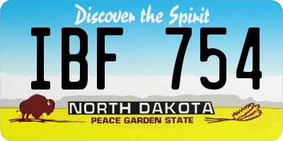 ND license plate IBF754