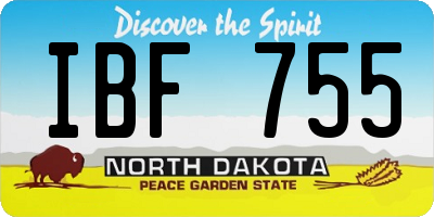 ND license plate IBF755