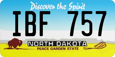 ND license plate IBF757