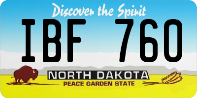 ND license plate IBF760