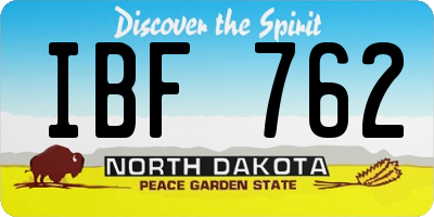 ND license plate IBF762