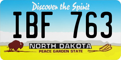 ND license plate IBF763