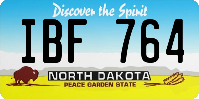 ND license plate IBF764