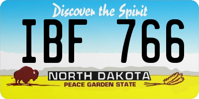 ND license plate IBF766