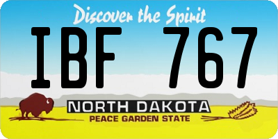 ND license plate IBF767
