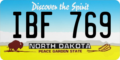 ND license plate IBF769
