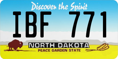 ND license plate IBF771
