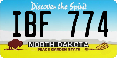 ND license plate IBF774