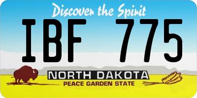 ND license plate IBF775