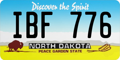 ND license plate IBF776