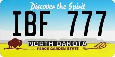 ND license plate IBF777