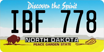 ND license plate IBF778
