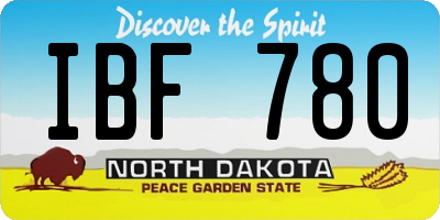 ND license plate IBF780