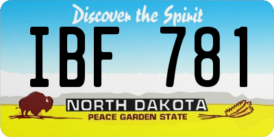 ND license plate IBF781