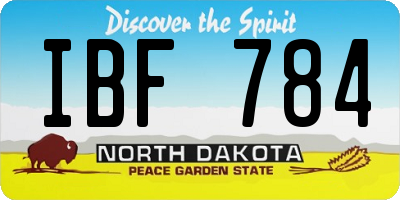 ND license plate IBF784