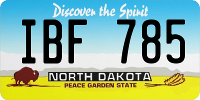 ND license plate IBF785