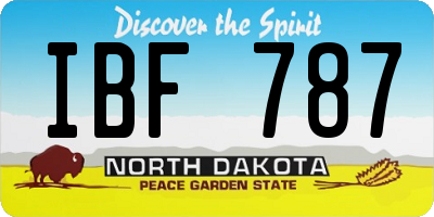 ND license plate IBF787