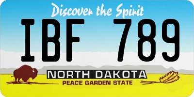 ND license plate IBF789