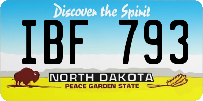 ND license plate IBF793