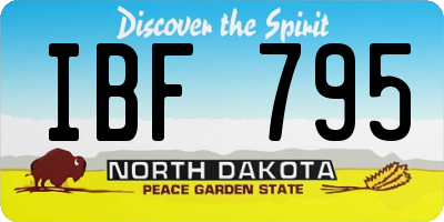 ND license plate IBF795