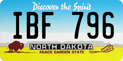 ND license plate IBF796