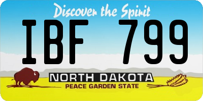 ND license plate IBF799