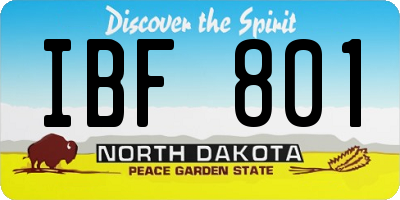 ND license plate IBF801