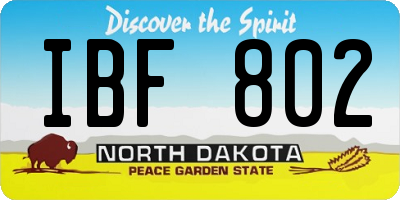 ND license plate IBF802