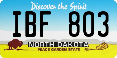 ND license plate IBF803